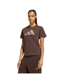 Koszulka damska adidas animal graphic brązowa kt2676