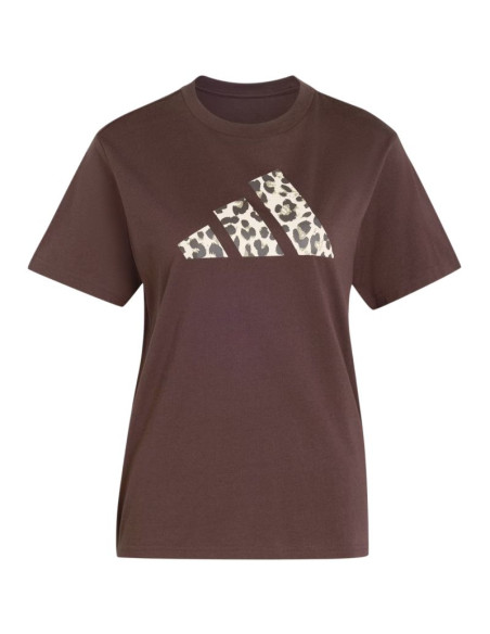 Koszulka damska adidas animal graphic brązowa kt2676