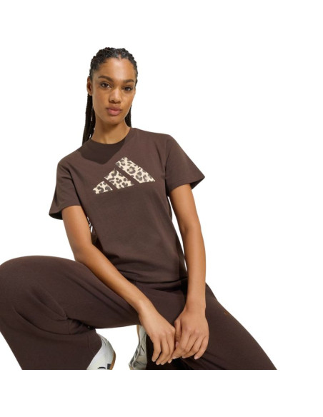 Koszulka damska adidas animal graphic brązowa kt2676