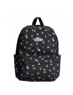 Plecak szkolny vans old skool classic backpack 22l czarny kwiaty kwiatki - vn000h56htl