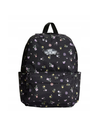 Plecak szkolny vans old skool classic backpack 22l czarny kwiaty kwiatki - vn000h56htl