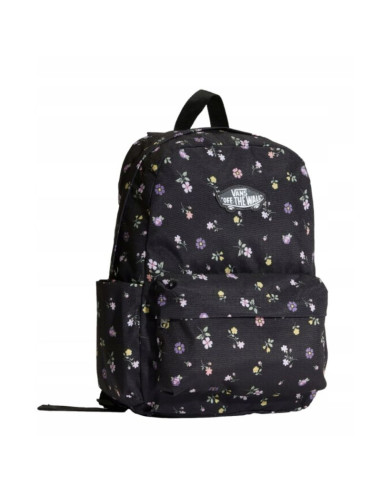 Plecak szkolny vans old skool classic backpack 22l czarny kwiaty kwiatki - vn000h56htl