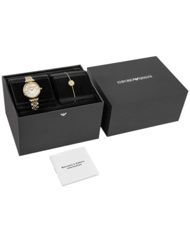Zegarek damski emporio armani gianni t-bar gift set ar80086set + box