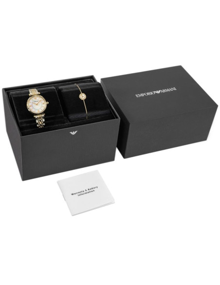 Zegarek damski emporio armani gianni t-bar gift set ar80086set + box