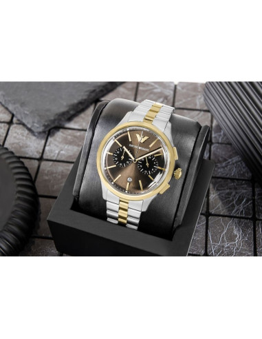Zegarek męski emporio armani dario chronograph ar80084set + box