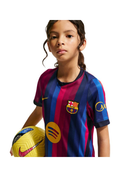 Koszulka dla dzieci nike fc barcelona 2026/27 stadium home bordowo-niebieska ii1624 683