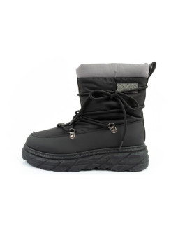 Lee cooper buty sportowe damskie zimowe trekkingowe ocieplane czarne szare 2