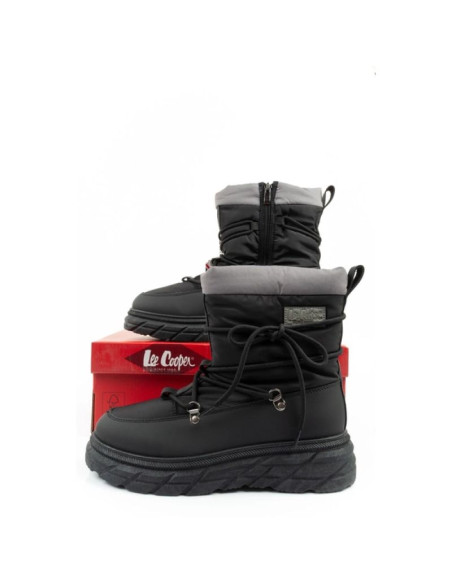Lee cooper buty sportowe damskie zimowe trekkingowe ocieplane czarne szare