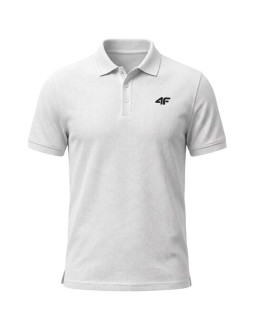 Koszulka męska polo 4f m0771 biała 4fwmm00tptsm0771 10s