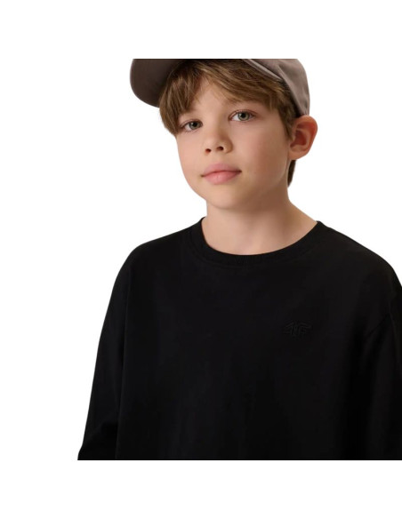Koszulka dla chłopca longsleeve 4f m459 głęboka czerń 4fjwmm00tlonm459 20s
