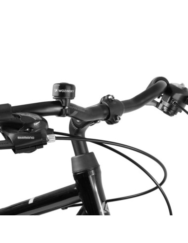 Dzwonek rowerowy wozinsky wdr-b1 na rower i hulajnogę mechaniczny aluminiowy - czarny