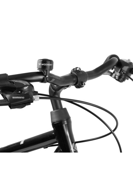 Dzwonek rowerowy wozinsky wdr-b1 na rower i hulajnogę mechaniczny aluminiowy - czarny