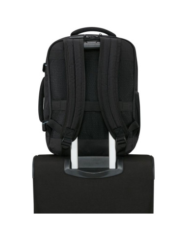 American tourister casual backpack ms plecak plecak turystyczny czarny przetworzony politereftalan etylenu (rpet)