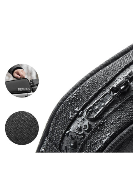 Torba rowerowa rockbros tl004 road to sky 0,7 l na ramę wodoodporna - czarna