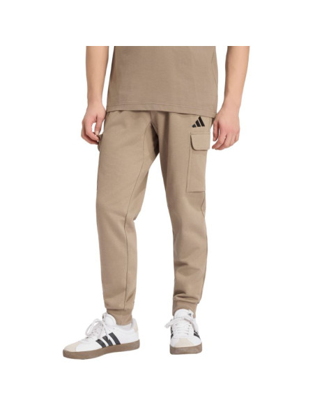 Spodnie męskie adidas essentials feelcozy cargo beżowe kf2384
