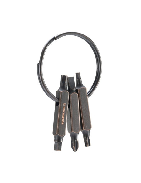Multitool rockbros vk-arco3 road to sky brelok 6w1 - brązowy