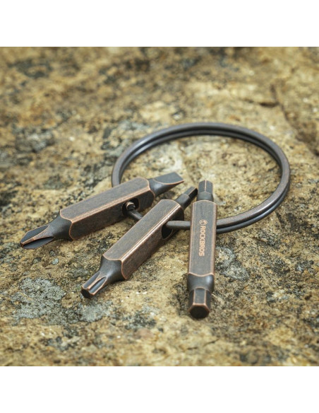 Multitool rockbros vk-arco3 road to sky brelok 6w1 - brązowy