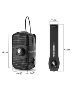 Torba podsiodłowa rockbros p010 wielofunkcyjna z miejscem na bidon - czarna 2