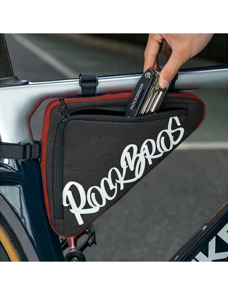 Torba rowerowa rockbros g002 flash journey na ramę trójkątna 1.4 l - czerwona