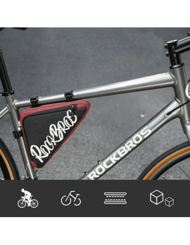 Torba rowerowa rockbros g002 flash journey na ramę trójkątna 1.4 l - czerwona