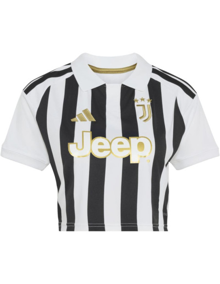 Koszulka damska adidas juventus 26/27 home cropped jersey biało-czarna kb8878