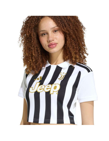 Koszulka damska adidas juventus 26/27 home cropped jersey biało-czarna kb8878