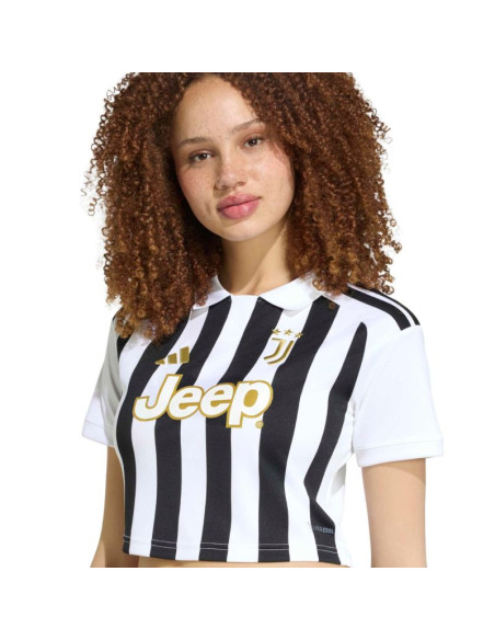 Koszulka damska adidas juventus 26/27 home cropped jersey biało-czarna kb8878