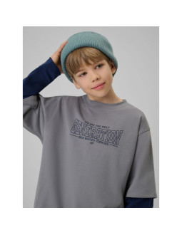 Longsleeve loose z nadrukiem chłopięcy 4f 4fjrss26tlonm631-24s