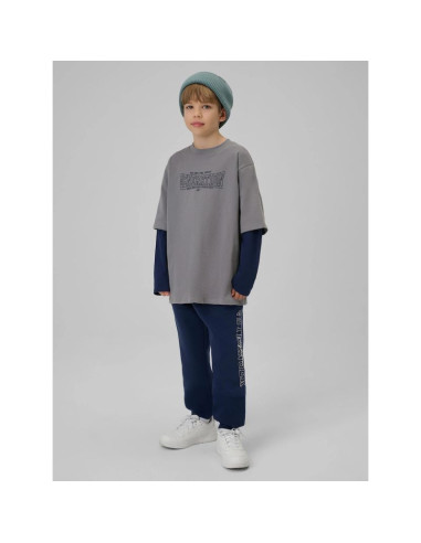 Longsleeve loose z nadrukiem chłopięcy 4f 4fjrss26tlonm631-24s