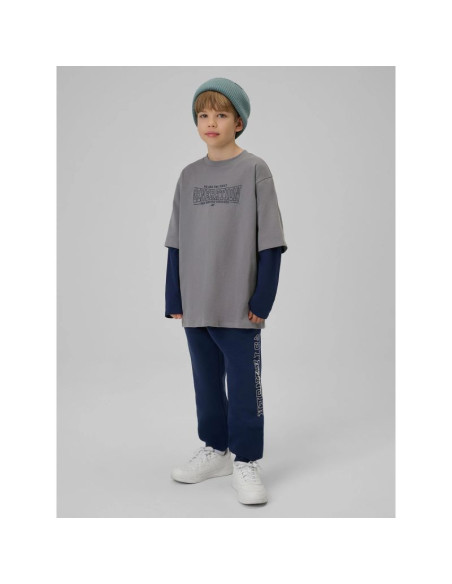 Longsleeve loose z nadrukiem chłopięcy 4f 4fjrss26tlonm631-24s