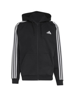 Bluza męska adidas essentials 3-stripes fleece full-zip hoodie czarna ky6559 2