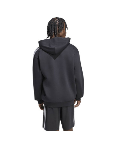Bluza męska adidas essentials 3-stripes fleece full-zip hoodie czarna ky6559
