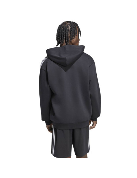Bluza męska adidas essentials 3-stripes fleece full-zip hoodie czarna ky6559