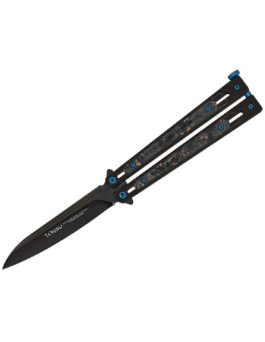 Nóż tokisu 02259 balisong bright black steel