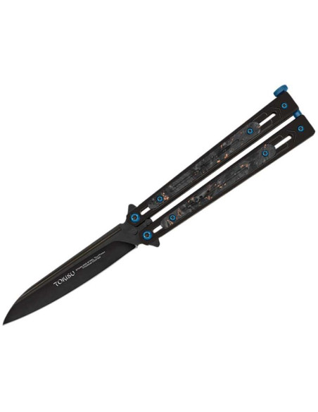 Nóż tokisu 02259 balisong bright black steel