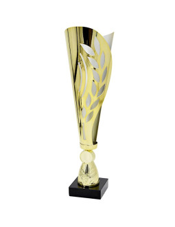 Puchar metalowy złoto srebrny 38,5 cm tryumf
