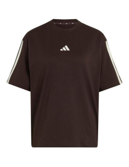 Koszulka damska adidas essentials 3-stripes boyfriend ciemnobrązowa kx0794 2