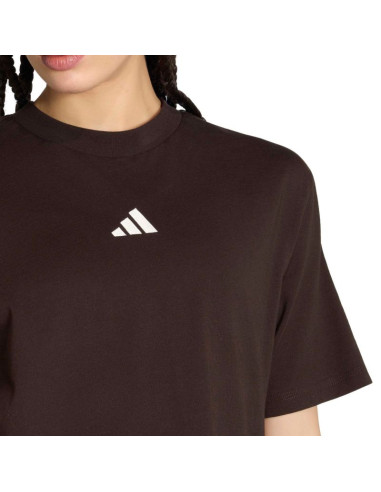 Koszulka damska adidas essentials 3-stripes boyfriend ciemnobrązowa kx0794