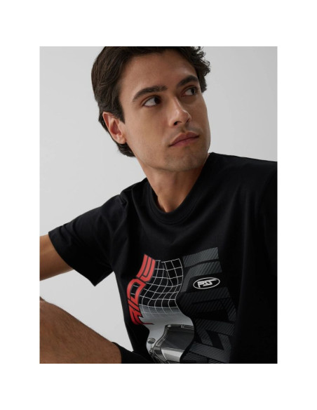 T-shirt regular z nadrukiem męski 4f 4fraw26ttshm4447-20s
