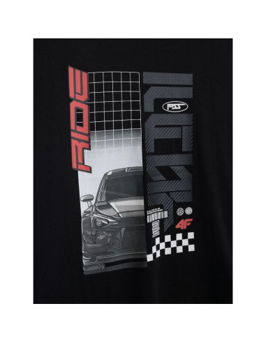 T-shirt regular z nadrukiem męski 4f 4fraw26ttshm4447-20s