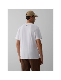 T-shirt regular z nadrukiem męski 4f 4fkaw26ttshm4473-11s 2