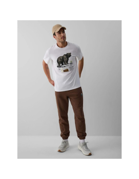 T-shirt regular z nadrukiem męski 4f 4fkaw26ttshm4473-11s
