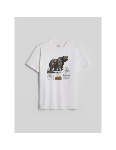 T-shirt regular z nadrukiem męski 4f 4fkaw26ttshm4473-11s