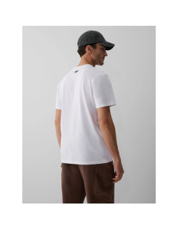 T-shirt regular z nadrukiem męski 4f 4fkaw26ttshm4499-10s 2