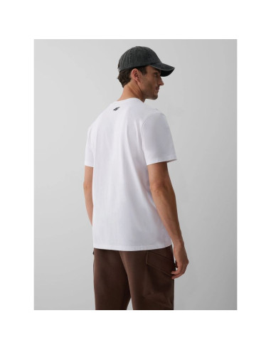 T-shirt regular z nadrukiem męski 4f 4fkaw26ttshm4499-10s