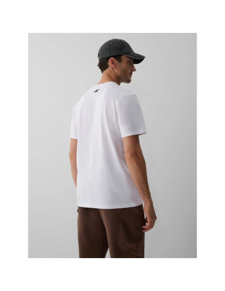 T-shirt regular z nadrukiem męski 4f 4fkaw26ttshm4499-10s