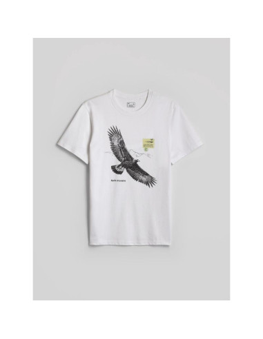 T-shirt regular z nadrukiem męski 4f 4fkaw26ttshm4499-10s