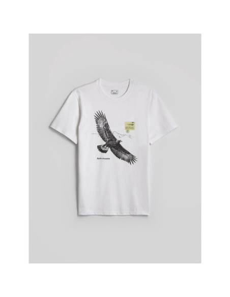T-shirt regular z nadrukiem męski 4f 4fkaw26ttshm4499-10s