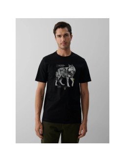 T-shirt regular z nadrukiem męski 4f 4fkaw26ttshm4500-20s