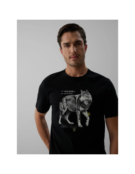 T-shirt regular z nadrukiem męski 4f 4fkaw26ttshm4500-20s